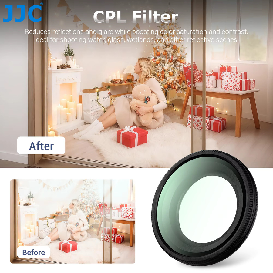 JJC Objektivfilter-Set für Insta360 GO Ultra mit UV, CPL, ND8, ND16 und ND32 aus HD optischem Glas - Bild 4