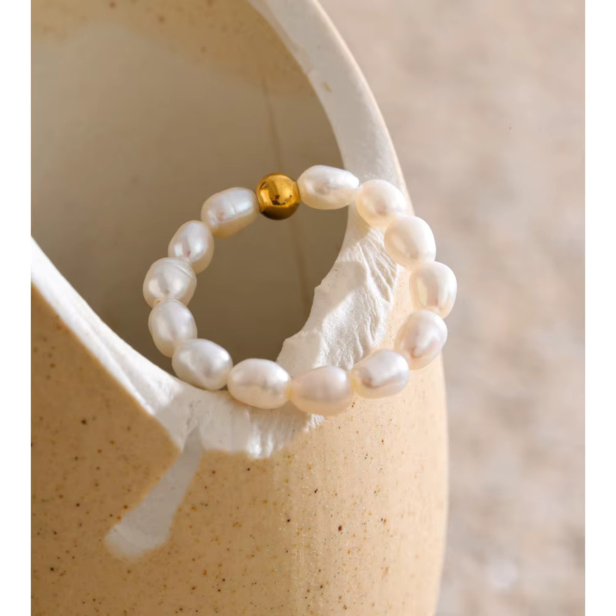 Yhpup Ring, Süßwasser Perle, Edelstahl, Damen - Bild 2