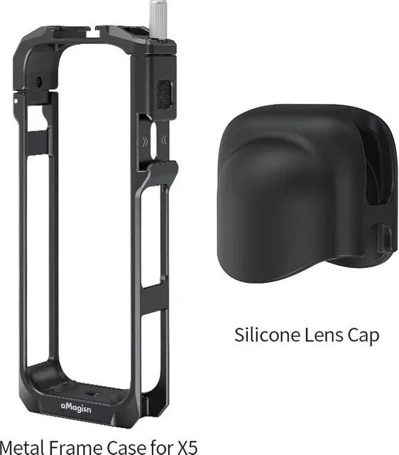 Ykoree Kamerakäfig für Insta360 X5 aus Legierungsmetall mit Objektivdeckel und Rauschunterdrückungsschaum, Schwarz - Bild 1