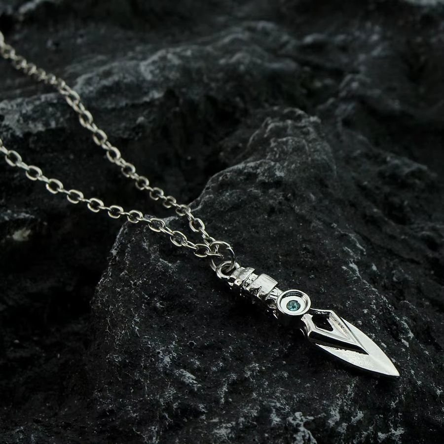 YiYuYiHua Halskette, Messer Anhänger, Edelstahl, Silber, Unisex - Bild 2