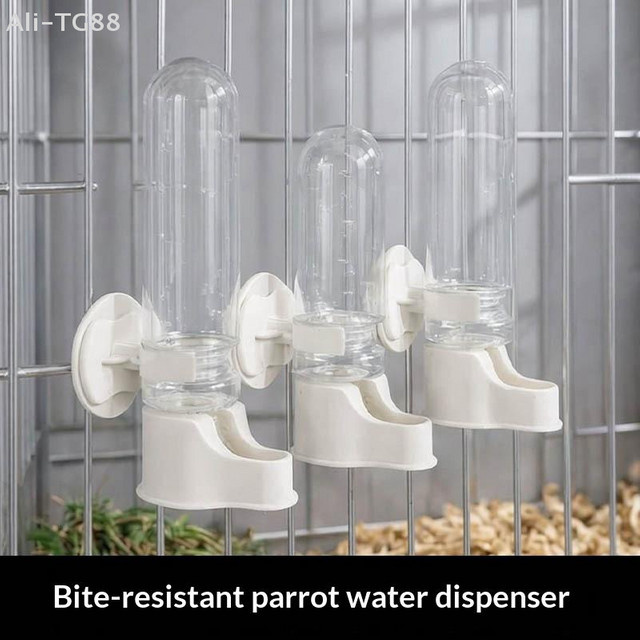 VeraCove Automatischer Vogel-Wasserspender in Tigerhaut-Optik für Papageien und Vogelkäfig-Zubehör, Multicolor/Weiß, 70 ml / 110 ml / 150 ml - Bild 1