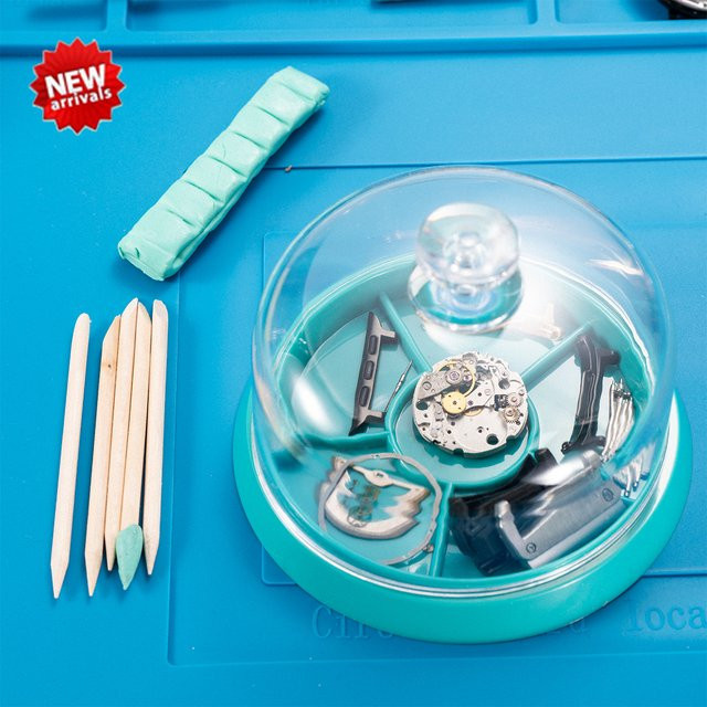 CAOWTAN Uhren-Reparatur-Werkzeug, Reinigung von Gummi-Spachtel-Reiniger, 6 Fächer, Unisex - Bild 1