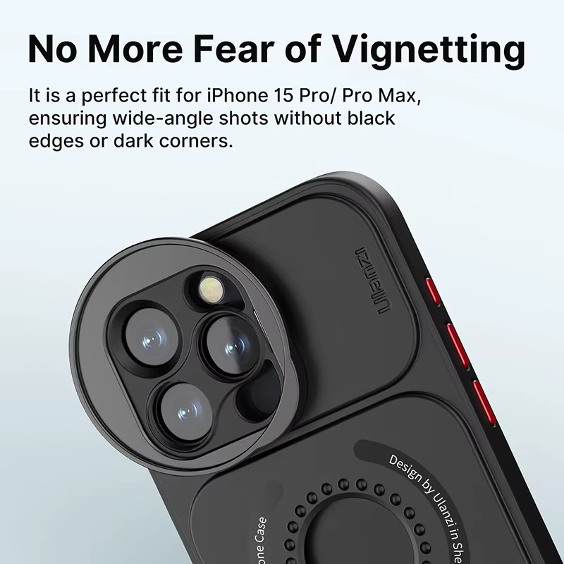 Ulanzi HP-016 O-LOCK Magnetfilter-Adapterring und Handyhülle für iPhone 15 Pro und iPhone 15 Pro Max in Schwarz - Bild 3