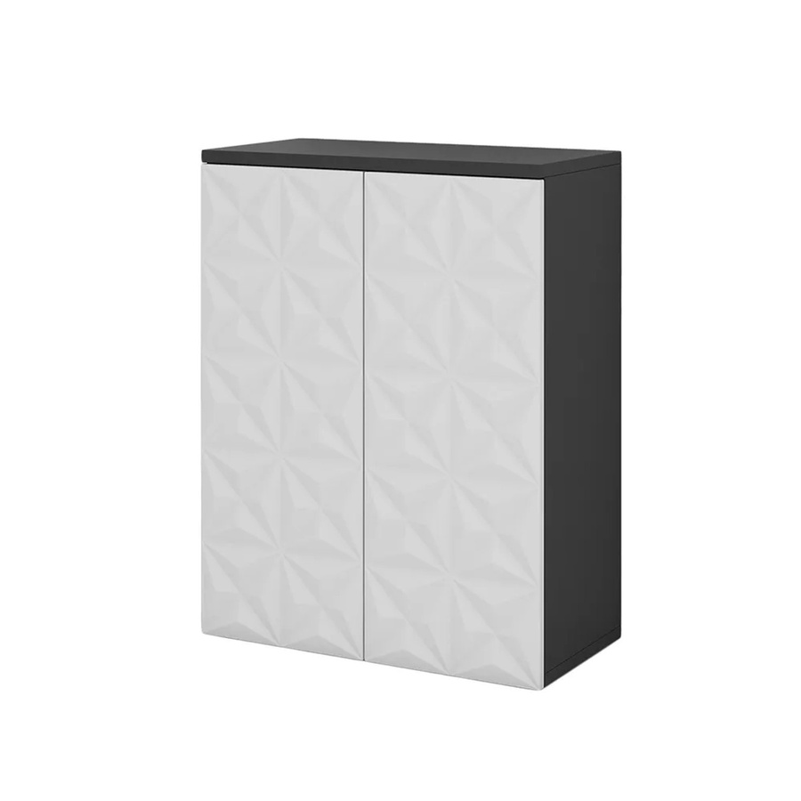 Vicco Badschrank Edge modern Schwarz Weiß B: 60 cm, H: 80 cm, T: 30 cm mit 2 Türen und 3 Fächern - Bild 3