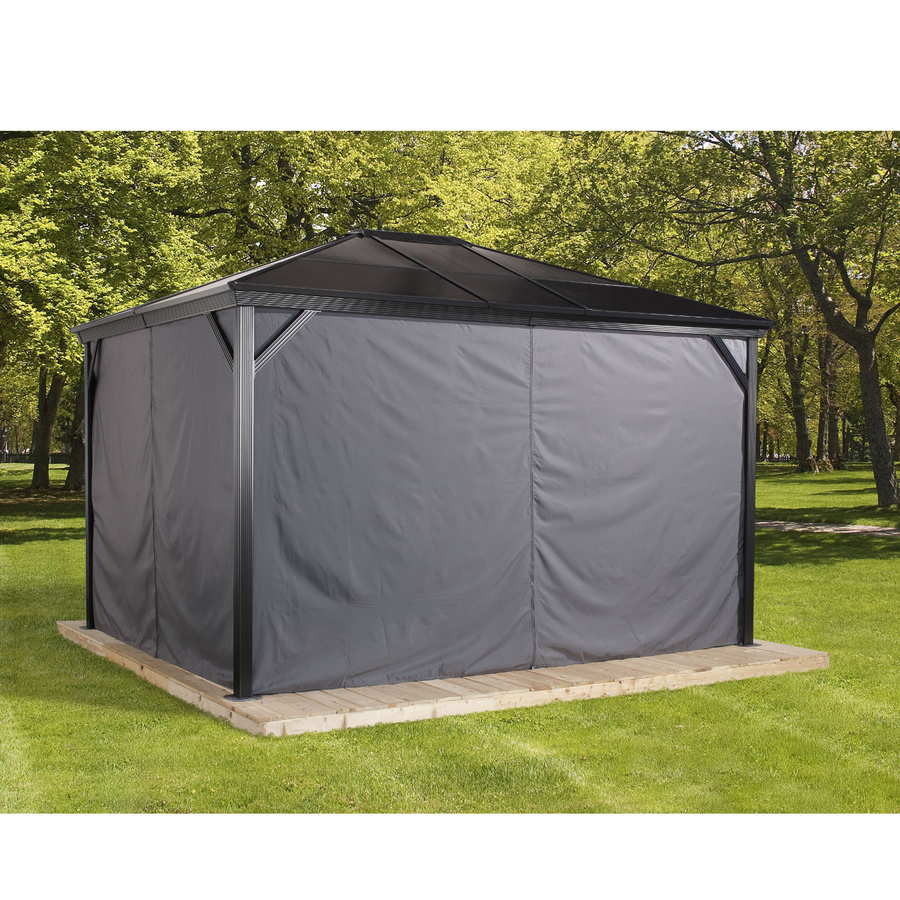 Sojag Vorhang-Set für Pavillon Verona aus Polyester, dunkelgrau, Breite: 423 cm, Höhe: 191 cm - Bild 4