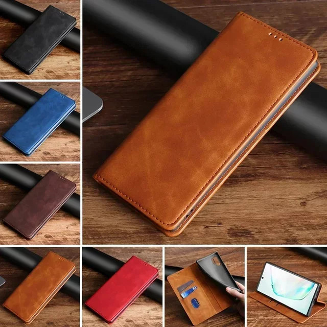 Handyhülle aus PU-Leder als Brieftaschen-Flipcover für OnePlus 13, 13R, 13S ACE Nord 6 in Schwarz mit Magnetverschluss und Fallschutz - Bild 1