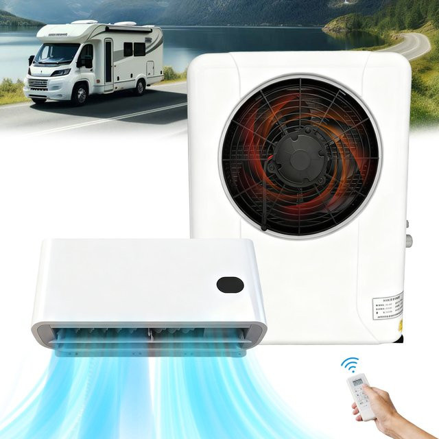 Treeligo Split-Klimaanlage für LKW, Wohnmobil und Camper, 10500 BTU, 12V/24V, Farbe: Weiß, B/T/H: 60,0 x 49,0 cm - Bild 1