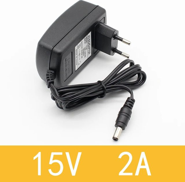 ELECAPITAL Netzteil Konverter Adapter 15V 2A mit EU Stecker, Schwarz, 5,5mm x 2,1-2,5mm - Bild 1