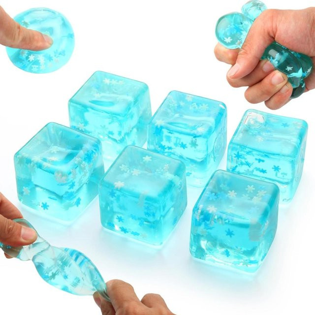 Fashnics Stress-Eiswürfel mit Schneeflocken, Quetschspielzeug, blue - Bild 1