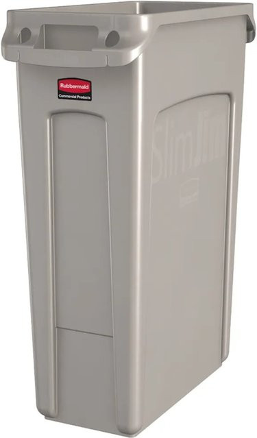 Rubbermaid Slim Jim Mülleimer mit Belüftungskanälen, 87 Liter, Beige, H x B x T: 76,2 x 28 x 56 cm - Bild 1