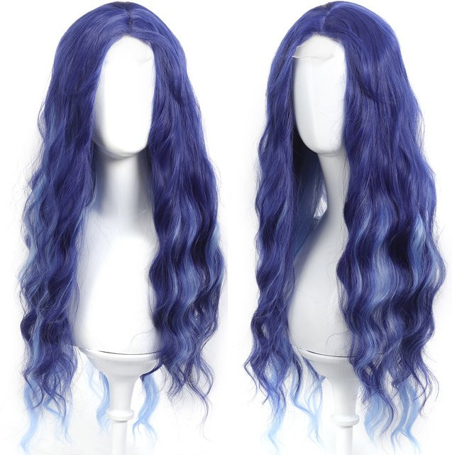 XIYUE Perücke Damen, blau gewellt, synthetisch - Bild 1