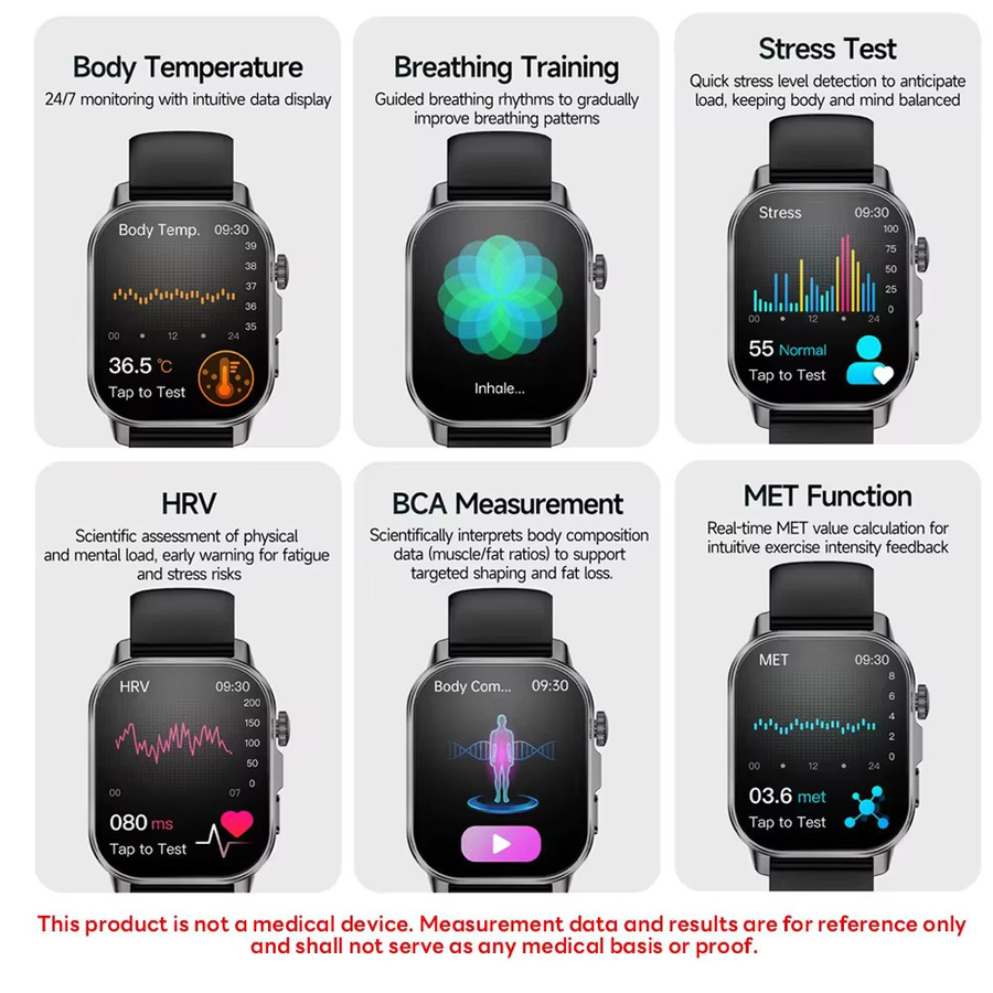 GUHUAVMI Smartwatch, AMOLED HD-Display, Bluetooth, Unisex - Bild 4