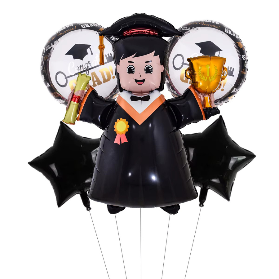 5-teiliges Set Folienballons für Abschlussfeiern und Doktoranden als Party-Dekoration und Foto-Requisiten - Bild 2