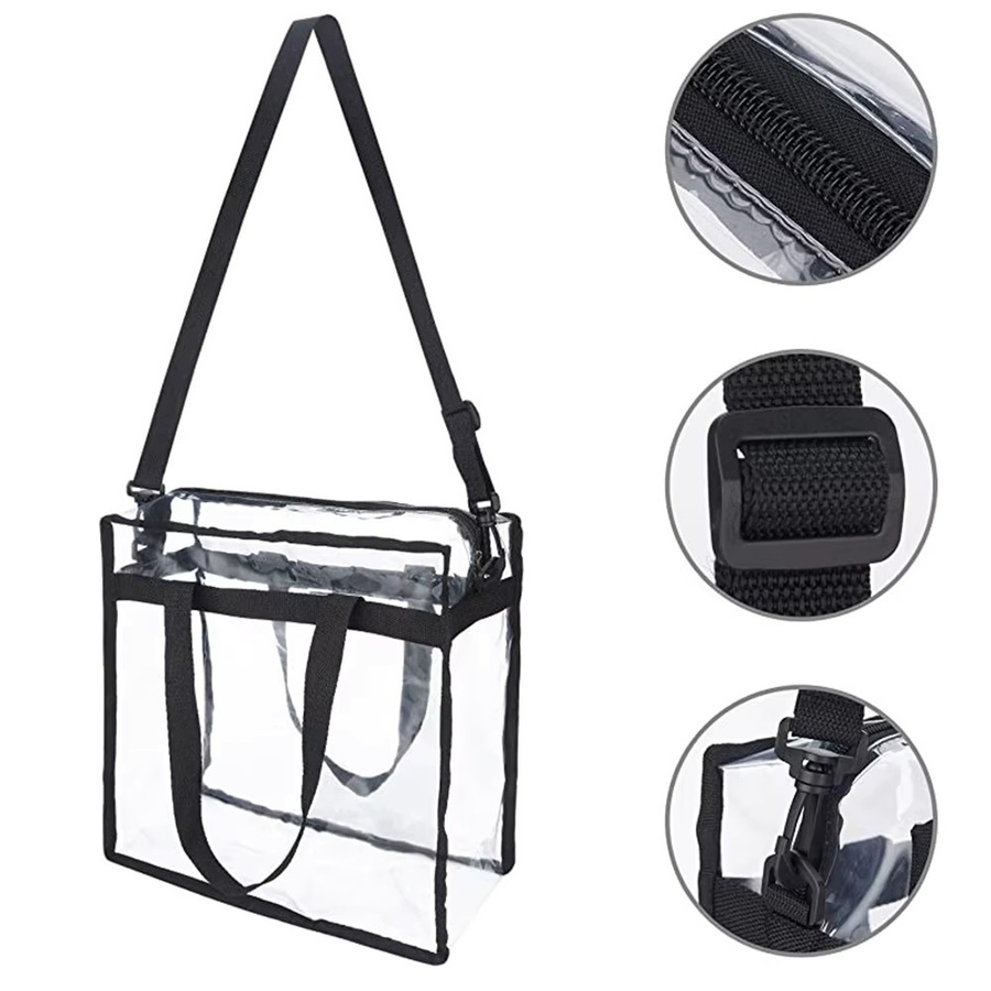 Wasserdichte PVC-Tragetasche für Damen in Schwarz, transparente Aufbewahrungstasche mit Griffen für Fitnessstudio, Schwimmen und Reisen - Bild 6