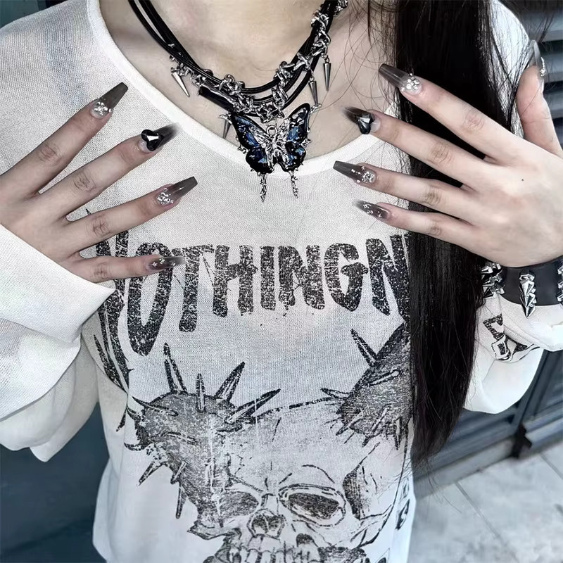 ZHUHE Halskette Schmetterling, Zirkonia, Silber, Gothic, Unisex - Bild 5