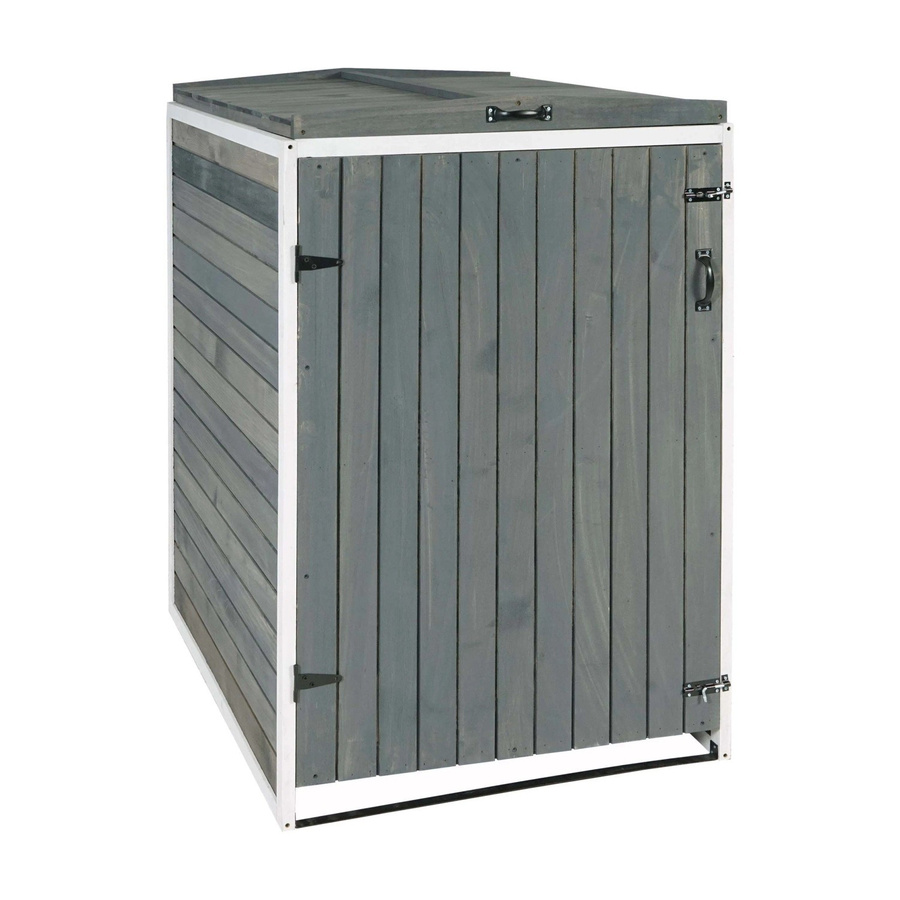 Proregal Mülltonnenverkleidung aus Tannenholz in Grau-Weiß, H x B x T: 126 x 79,5 x 98 cm - Bild 2