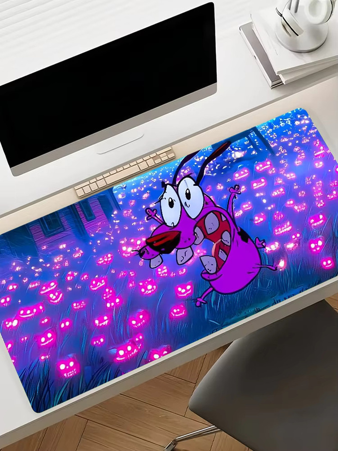 C-Courage C-Cowardly D-Dog Mauspad in Multicolour, rutschfeste Schreibtischunterlage aus Gummi für PC und Laptop - Bild 7