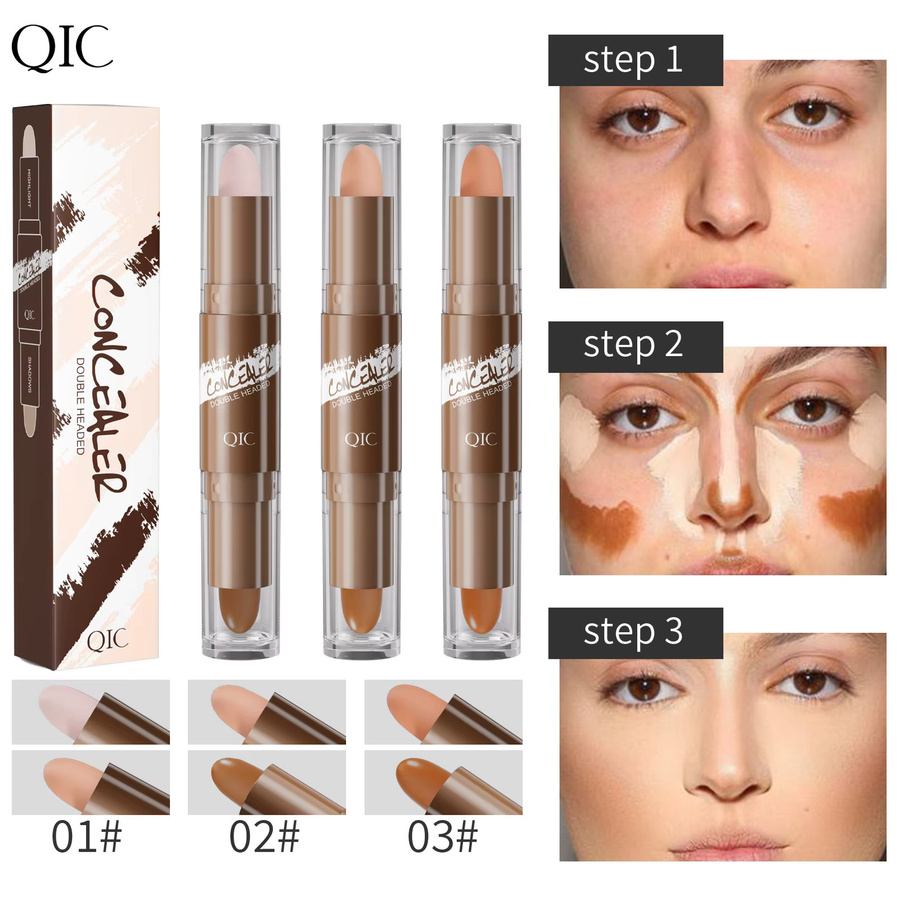 QIC Highlighter-Stift, doppelseitig, zur Gesichtskonturierung - Bild 5