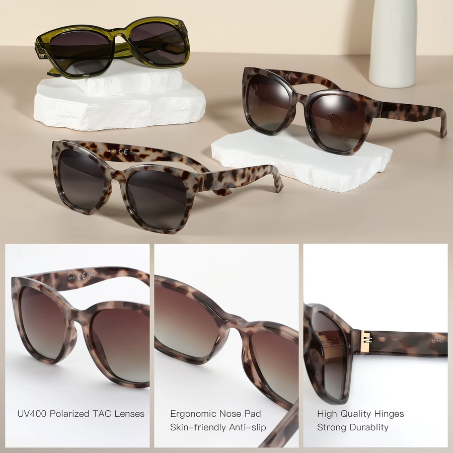 ZENOTTIC Sonnenbrille Cat-Eye, Vollrand, Kunststoff, braun, Damen - Bild 3