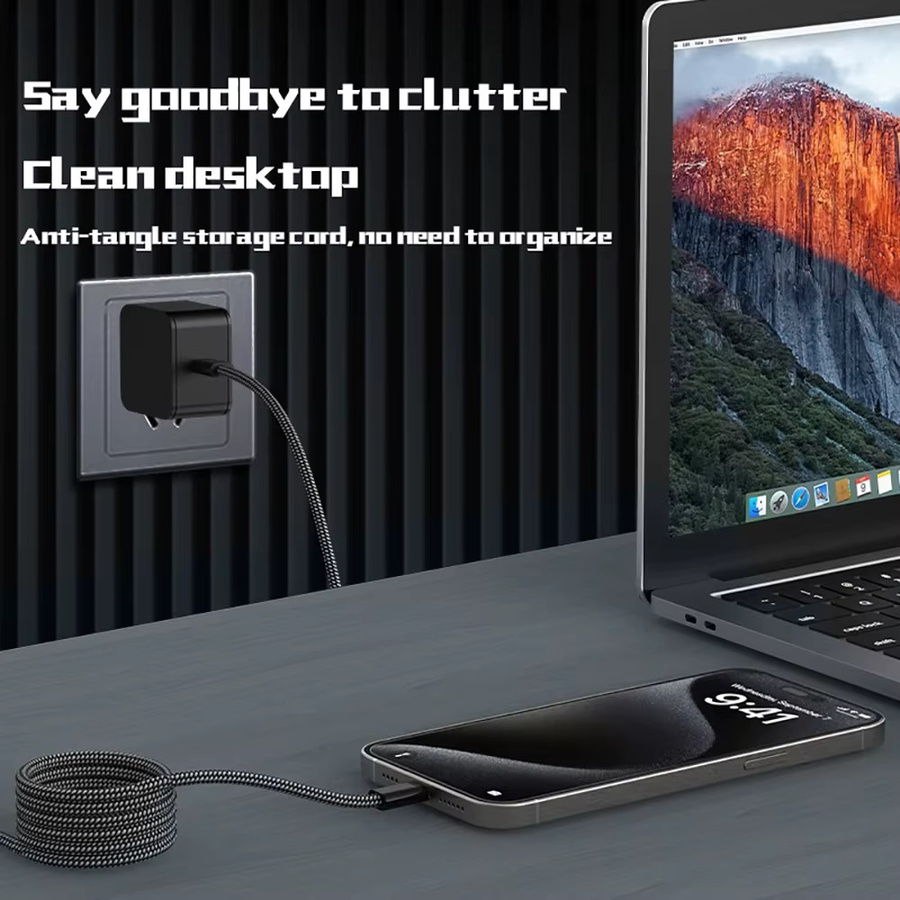 ILEPO Magnetisches USB-C auf USB-C Schnellladekabel 100 W und USB-A auf USB-C Datenladekabel in Schwarz - Bild 5