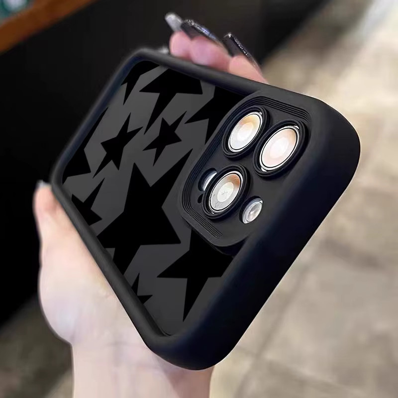 Black Star Design Soft Bumper Handyhülle in Schwarz für iPhone 17 Pro Max, 16, 15, 14, 13, 12, 11 und weitere Modelle - Bild 2