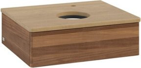 V&B Waschtischunterschrank Antao ohne Frontstruktur in Eiche Honig und Walnuss Braun B/T/H: 60 x 50 x 50 cm - Bild 1