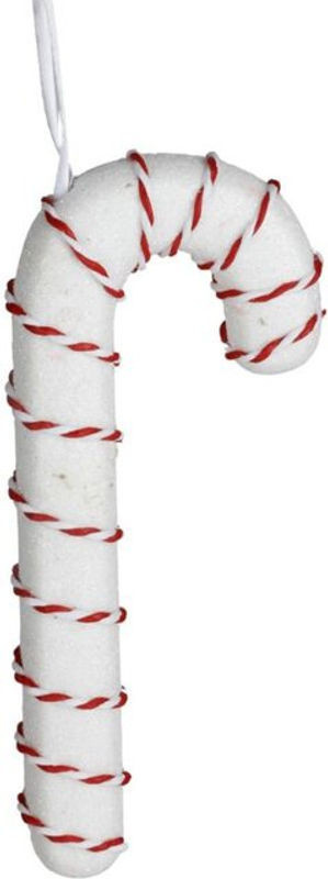 BURI Hängeornament Zuckerstange als Weihnachtsdeko aus Schaumstoff in Weiß und Rot, Höhe: 17 cm - Bild 1