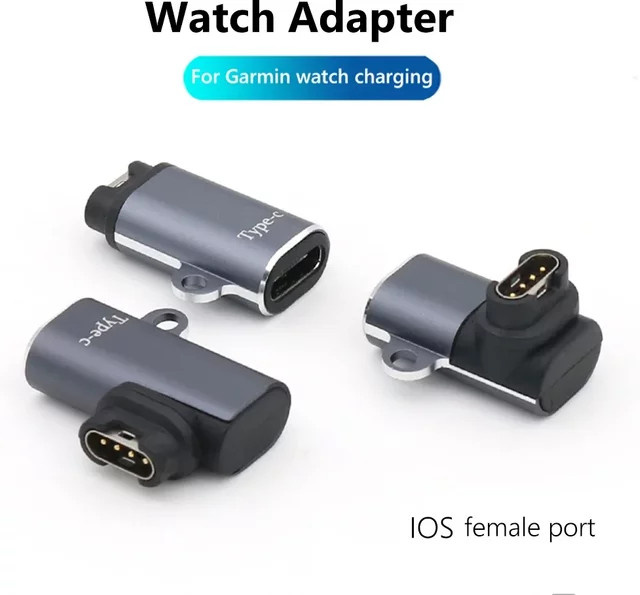 USB-C, Micro-USB und Lightning Ladeadapter für Garmin Smartwatches wie Fenix, Instinct 2s, Venu 2 und Epix - Bild 1