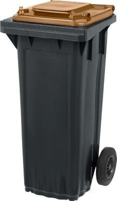 SSI Schäfer Mülltonne PRO 80 WAVE, 80 l, fahrbar, schwarzbraun - Bild 1