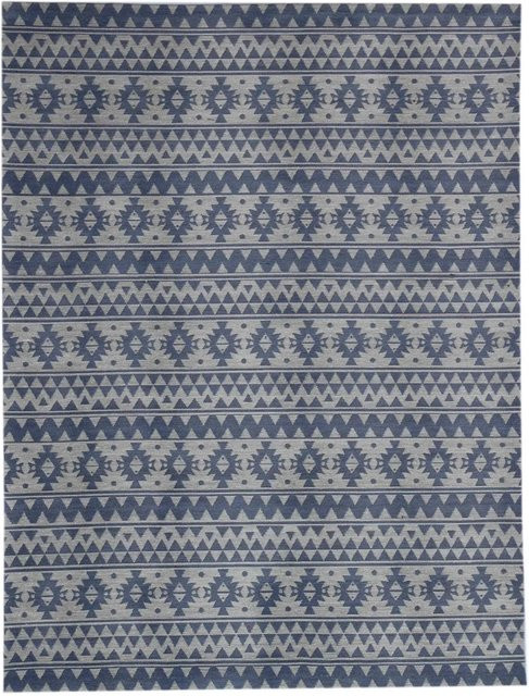 MeGusta Flachflor Teppich Luisa Vintage Hellblau aus Polyester, B: 160 cm, T: 230 cm - Bild 1