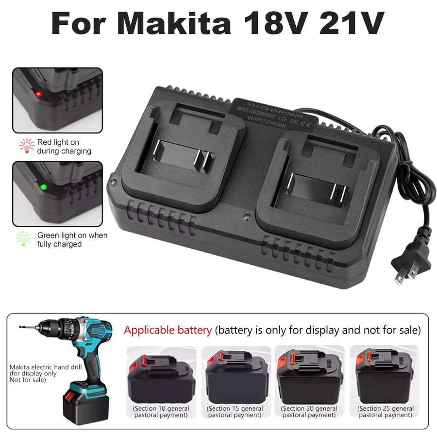 Makita Lithium-Batterie-Ladegerät für 18V und 21V in Schwarz - Bild 2