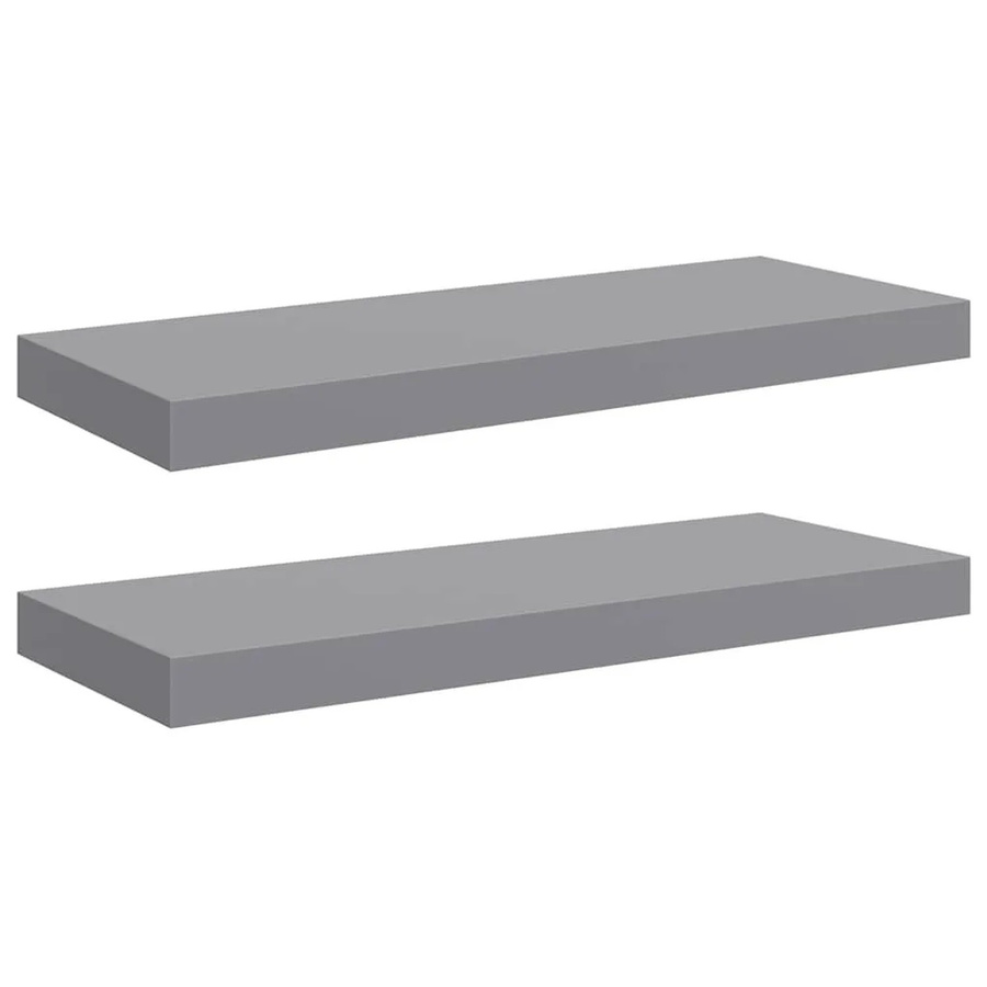 vidaXL Schwebende Wandregale 2er Set Grau B/T/H: 60 x 23,5 x 3,8 cm - Bild 2