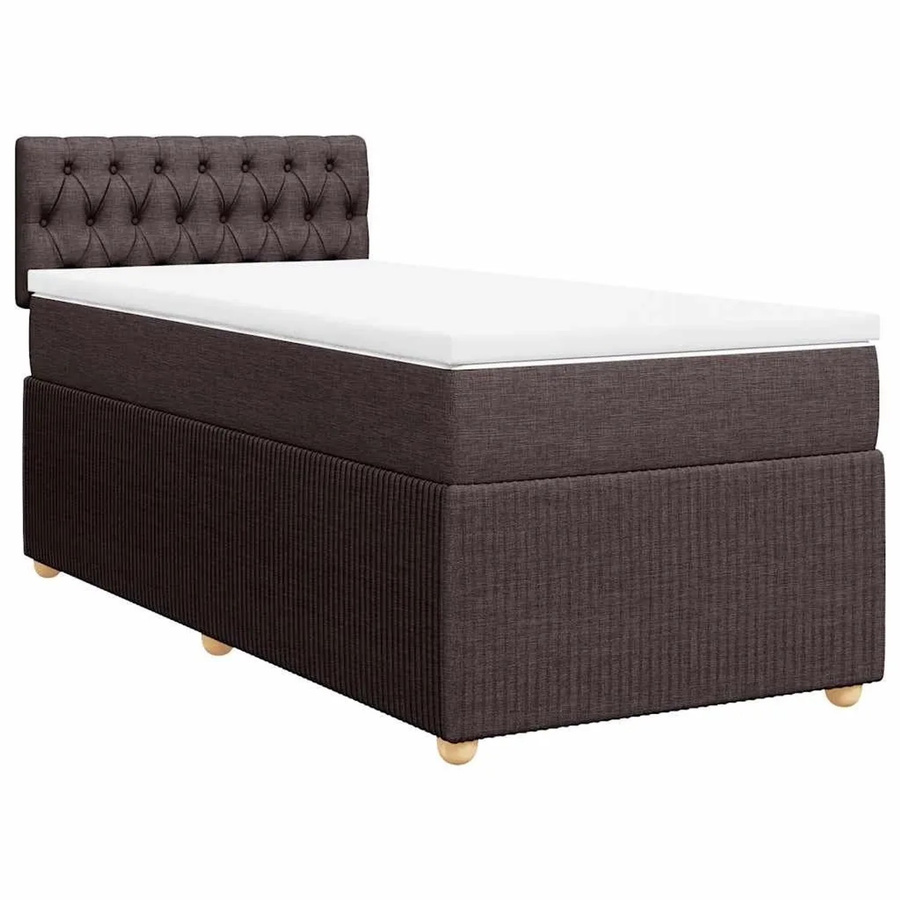 vidaXL Boxspringbett mit Matratze Dunkelbraun, Hybrid-Bett mit USB-Ladeport und Unterbettbeleuchtung, B/T: 80 x 200 cm - Bild 2