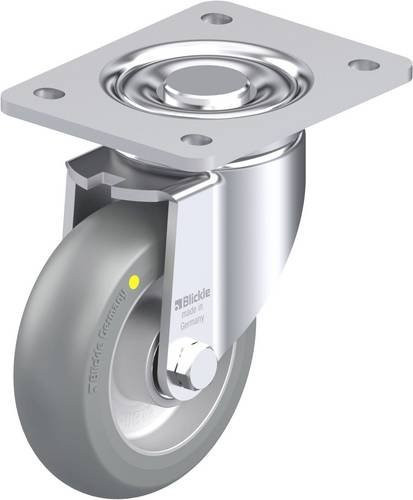 Blickle Stahlblech-Lenkrolle LH-ALTH 125K-3-AS-CO in Silber/Grau mit 125 mm Rad-Durchmesser und 550 kg Tragfähigkeit - Bild 1