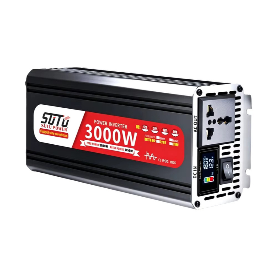 SUTU POWER Reiner Sinus-Wechselrichter 12V/24V zu 220V 50Hz in Silber für Auto und Heim mit Universalsteckdose - Bild 3