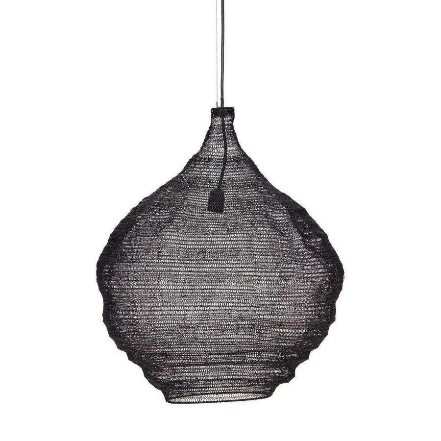 House Doctor Hängelampe Mesh in Schwarz im Industrial Design, Durchmesser: 60 cm - Bild 1