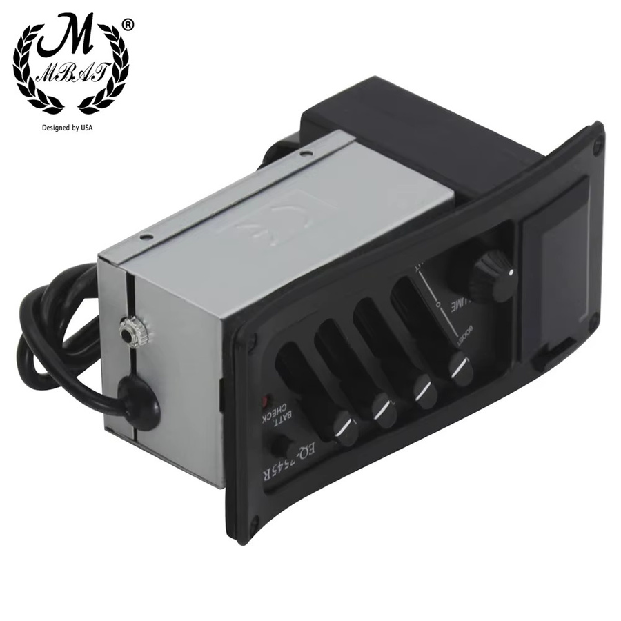 IRIN M MBAT EQ-7545R 4-Band Equalizer Vorverstärker mit Piezo-Tonabnehmer für Akustikgitarren in Schwarz - Bild 5