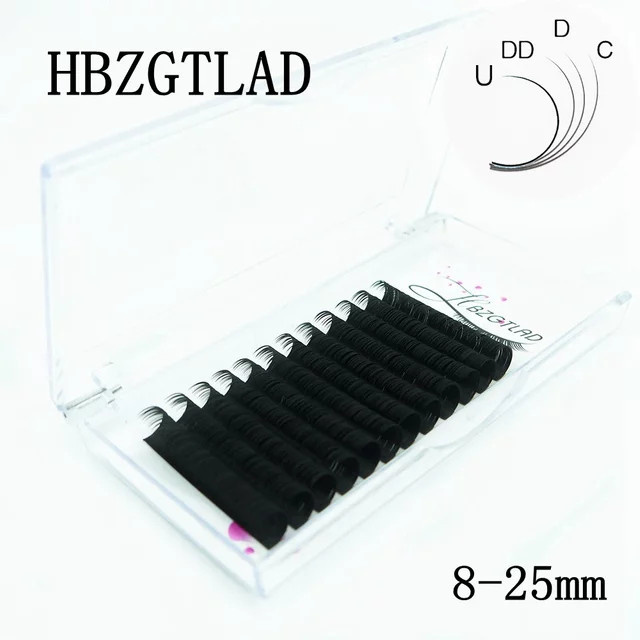 C/D/DD/U Curl Faux Nerz Einzelwimpern, Black, 8-25mm - Bild 1