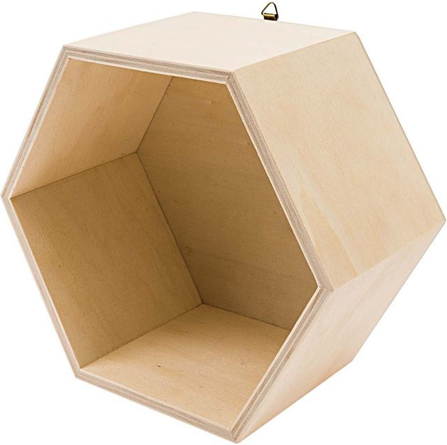 Rico Design Holzbox sechseckig aus Pappelsperrholz B/T/H: 17 x 20 x 10 cm - Bild 1