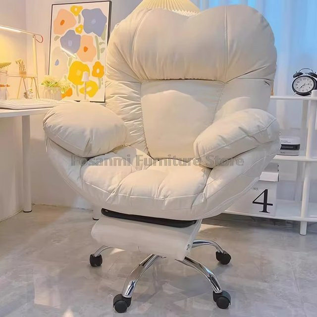 Fosanmi Bürostuhl als bequemer Gaming- und Schreibtischstuhl mit dicken Armlehnen in Beige - Bild 1