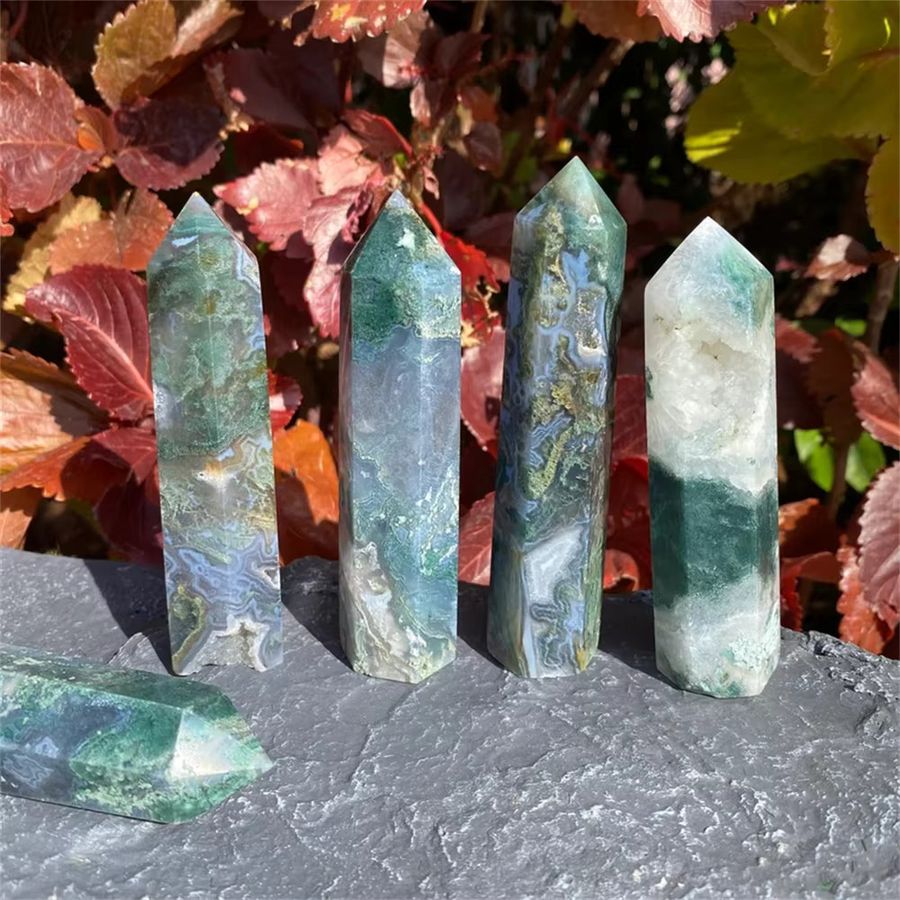 CrystalHola Wassergras-Achat-Quarzkristall Obelisk in Grün für Heimdekoration und Schmuckherstellung - Bild 3