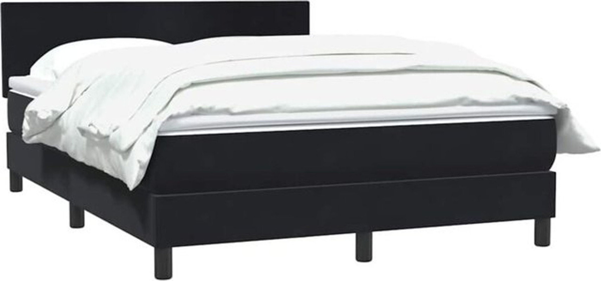 vidaxl Boxspringbett mit Matratze in Schwarz aus Samt, B/T/H: 160 x 210 cm - Bild 1