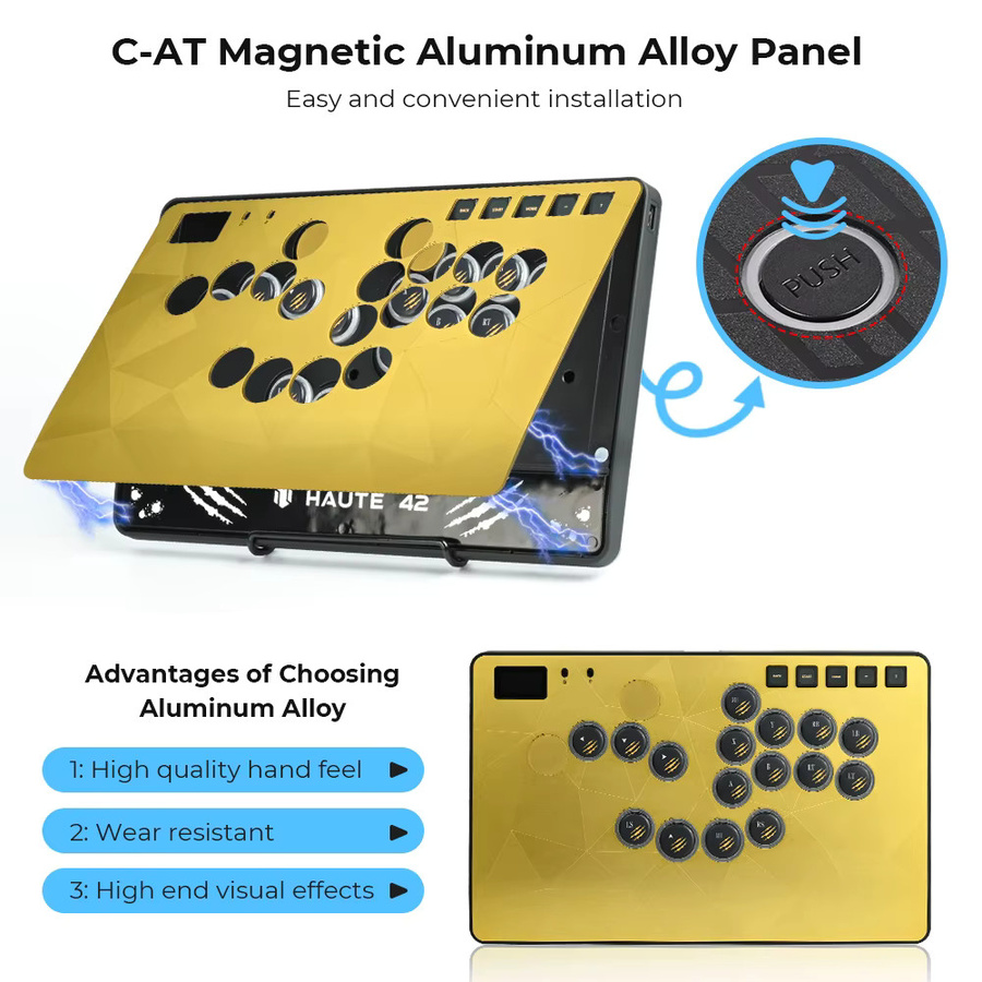 Haute42 Magnetisches Aluminiumlegierungs-Panel für HautePad C-AT Controller mit Diamantmuster in Silber - Bild 4