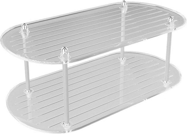 OutsideWorld Make-up Organizer mit 2 Etagen für Schminktisch und Badezimmer, Mehrzweck Kosmetik Aufbewahrungsregal in Grau, B: 30 cm, T: 25 cm, H: 20 cm - Bild 1