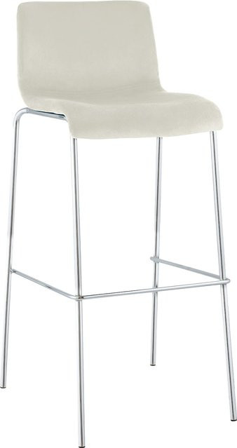 CLP Barhocker Hover mit Lehne, gepolsterter Barstuhl mit Samtbezug und Chrom-Metallgestell - Bild 1