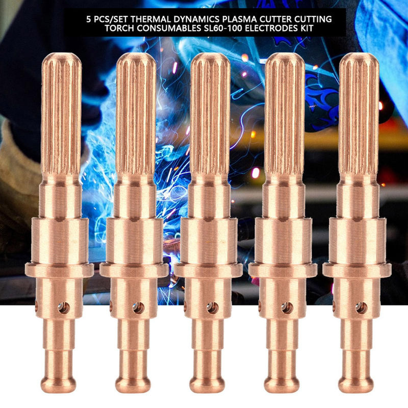Thermal Dynamics Verschleißteile Set für SL60 100 Plasmaschneider mit 5 Elektroden in Gold und Kupfer - Bild 3