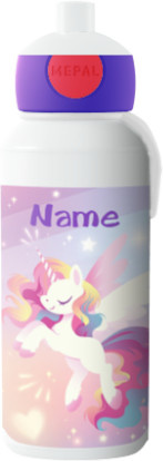 Mepal Trinkflasche Pop-up Unicorn Glow in Multicolour mit individuellem Namen - Bild 1