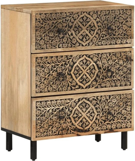 vidaXL Beistellschrank aus Massivholz Mango in Braun B/T/H: 60 x 33 x 75 cm - Bild 1