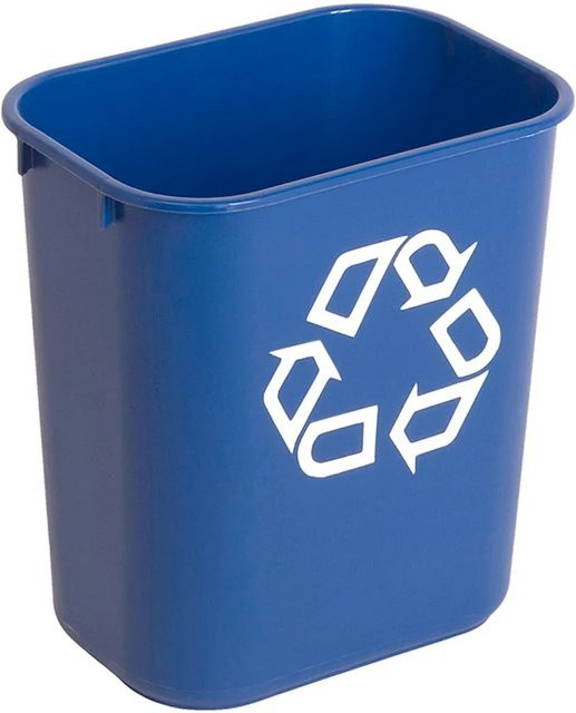 Rubbermaid PROREGAL Abfallbehälter aus Polyethylen in Blau mit Recyclingsymbol, Volumen: 12,9 Liter, H x B x T: 30,8 x 21 x 29 cm - Bild 1
