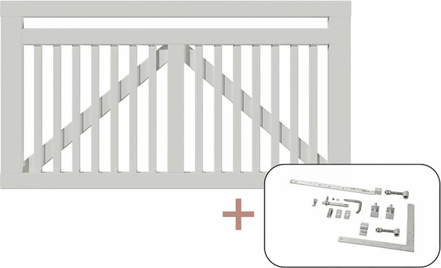 Plus Einzeltor Linea aus Nadelholz in Weiß, Breite: 80 cm, Höhe: 150 cm - Bild 1